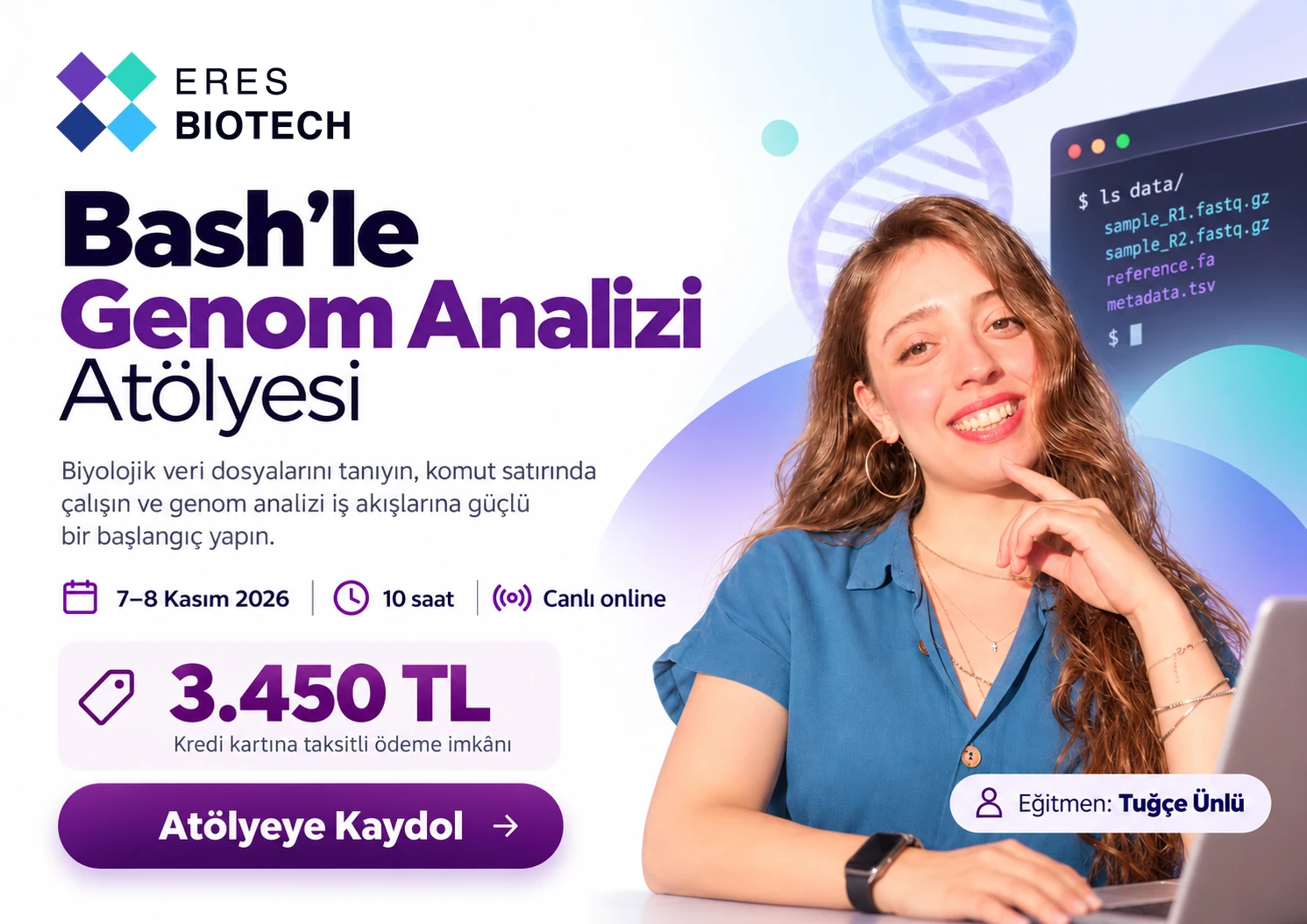 Bash'le Genom Analizi Atölyesi tanıtım görseli