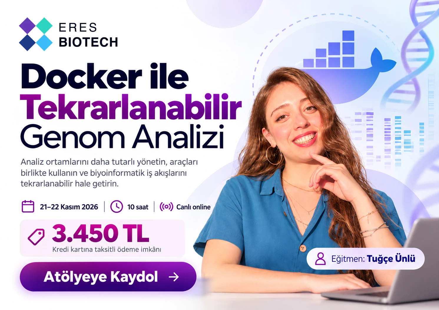 Docker ile Tekrarlanabilir Genom Analizi Atölyesi tanıtım görseli